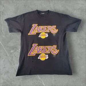 Vintage Los Angeles Lakers Shirt Men Large Black 90s Vf Knitwear Wraparound Rare